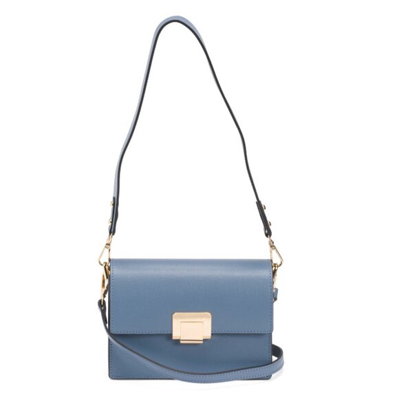 CHEVAL Jeans Made In Italy Leather Structure Dual Compartment Buckle Crossbody